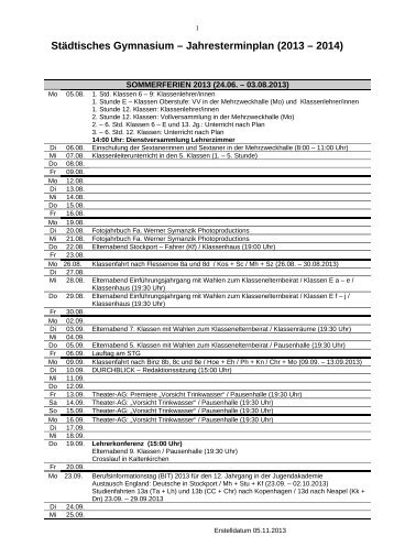 Jahresterminplan - STG Segeberg