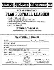 Flag Football Flyer and Registration Form