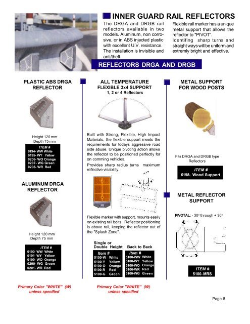 Guard Rail reflectors - US Reflector