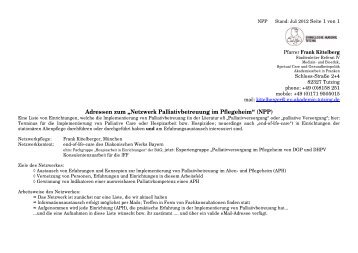 Liste des Netzwerkes Palliativbetreuung im Pflegeheim (PDF)