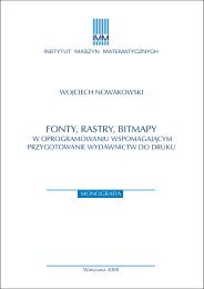 FONTY, RASTRY, BITMAPY - Instytut Maszyn Matematycznych