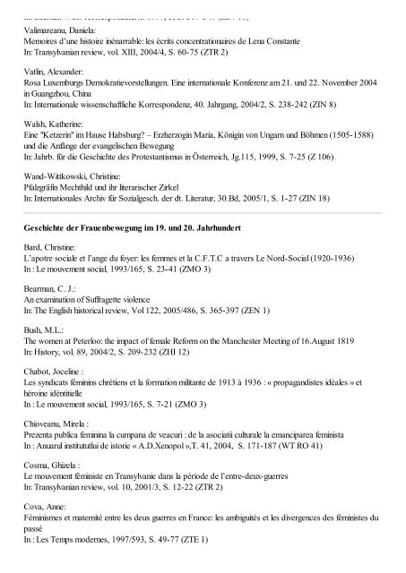 Bestandsbibliographie zur Frauengeschichte (PDF)