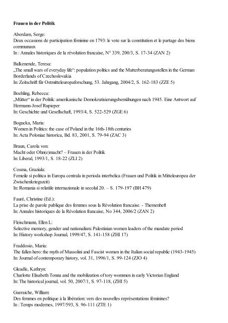 Bestandsbibliographie zur Frauengeschichte (PDF)