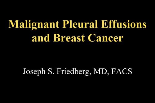 Malignant Pleural Effusions and Breast Cancer