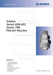 Schlick Series 650-655 Series 700 Flat-Jet Nozzles - DÃ¼sen-Schlick ...