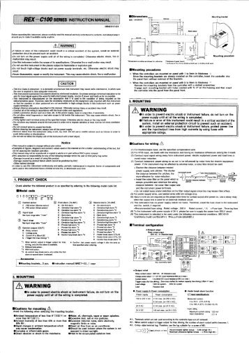REX-C100 series Instruction Manual - rkc instrument inc.