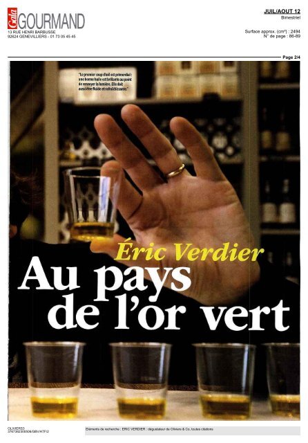 Gala Gourmand - Oliviers & Co