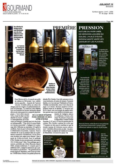 Gala Gourmand - Oliviers & Co