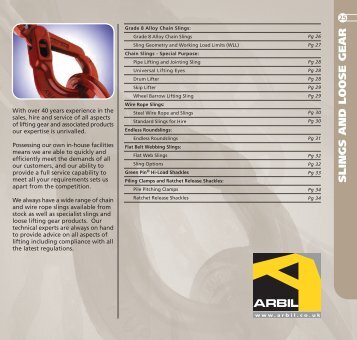 SLINGS & LOOSE GEAR - Arbil Lifting Gear