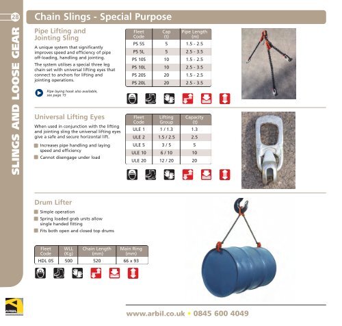 SLINGS & LOOSE GEAR - Arbil Lifting Gear