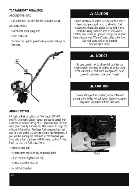 Download PDF instructions for The Micro-light Petrol Tiller/Cultivator