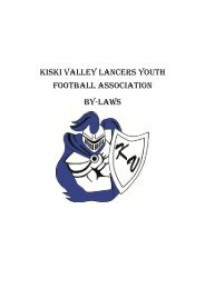 Kiski Valley Lancers Youth Football Association Bylaws