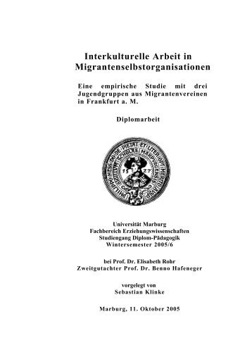 interkulturellen Arbeit in Migrantenselbstorganisationen. - IDA