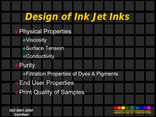 Ink Jet Formulation- The Art of Color Chemistry 2005 [Read-Only]