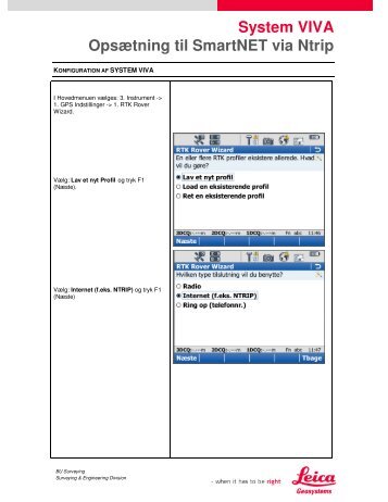 System VIVA OpsÃ¦tning til SmartNET via Ntrip - Leica SmartNet ...