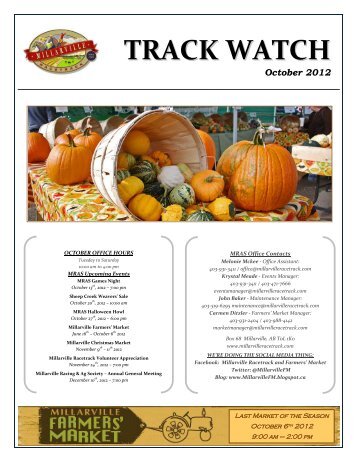 TRACK WATCH - Millarville Racing and Agricultural Society