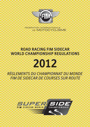 road racing fim sidecar world championship regulations rÃ¨glements ...