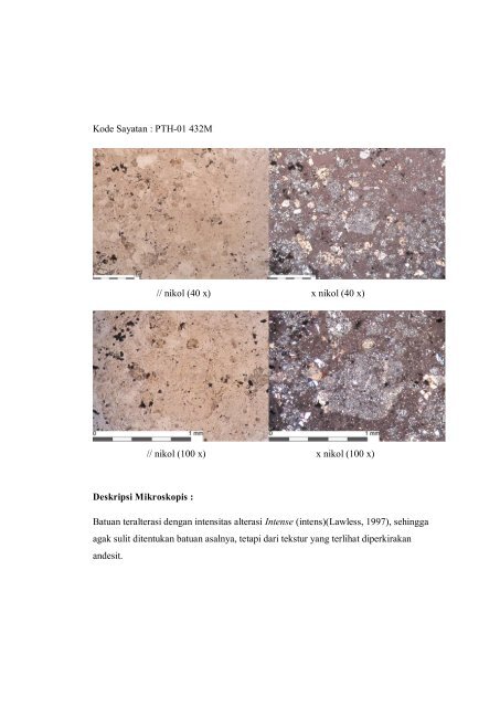 LAMPIRAN 1 ANALISIS PETROLOGI PTH-01