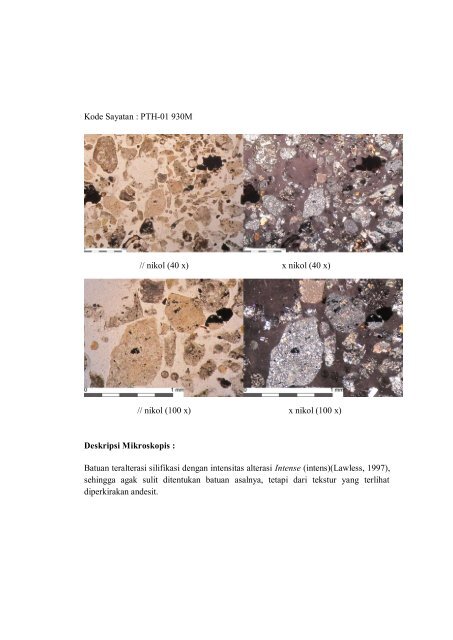 LAMPIRAN 1 ANALISIS PETROLOGI PTH-01