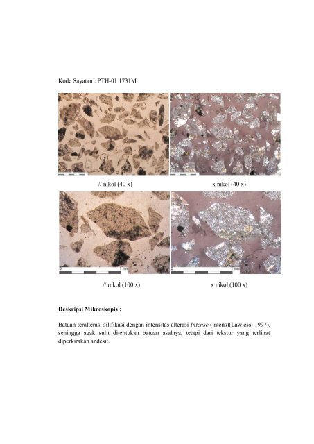 LAMPIRAN 1 ANALISIS PETROLOGI PTH-01