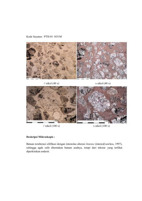 LAMPIRAN 1 ANALISIS PETROLOGI PTH-01