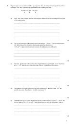 Practise questions on analytical chemistry