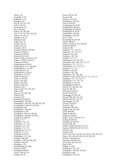 Aarents I: 565 Aarns I: 565 Aarts I: 722, 723, 725 Aartz II: 802, 803 ...