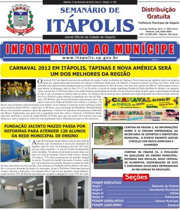 INFORMATIVO AO MUNÃCIPE - Prefeitura Municipal de ItÃ¡polis