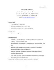 Prasanta K. Pattanaik - Economics - University of California, Riverside