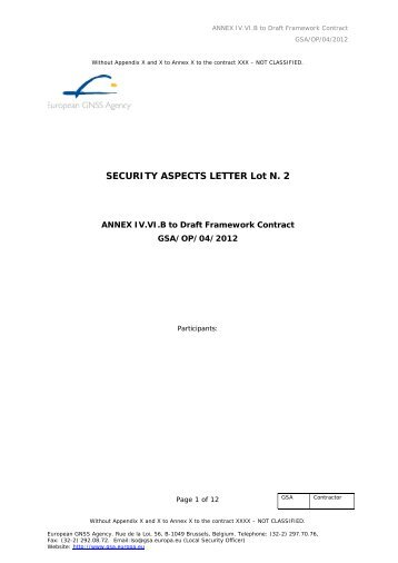 ANNEX IV.VI.B- SAL for Lot N. 2 - European GNSS Agency - Europa