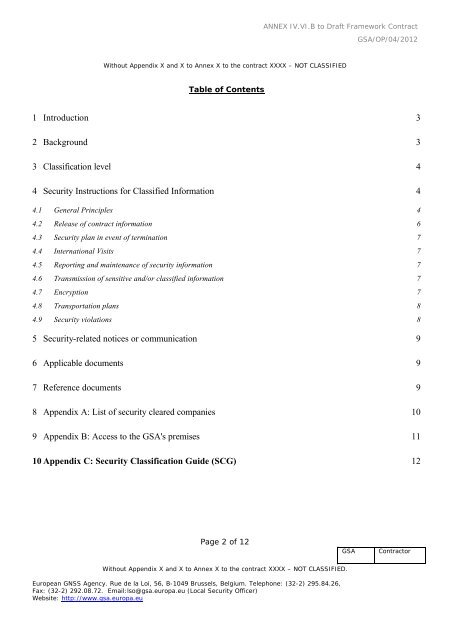 ANNEX IV.VI.B- SAL for Lot N. 2 - European GNSS Agency - Europa