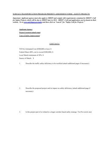 TCRPC Safety Submittal Form