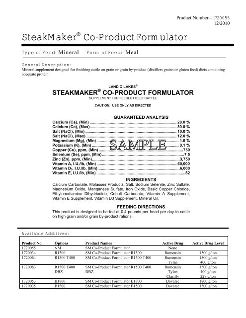 SteakMaker® Co-Product Formulator - Beeflinks