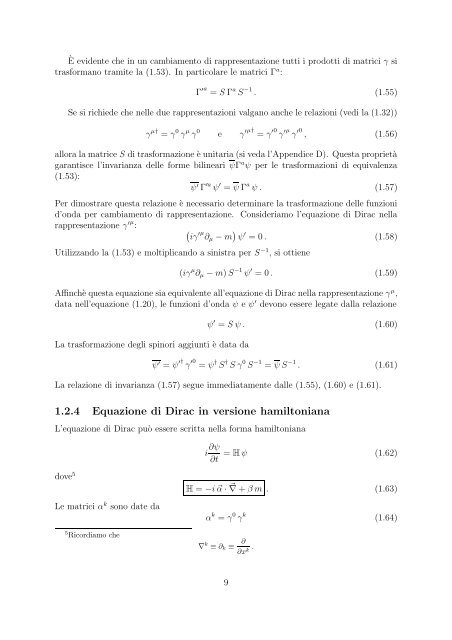 Lezioni di Meccanica Quantistica Relativistica A. Bottino e C ... - INFN