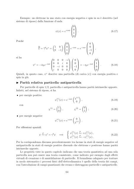 Lezioni di Meccanica Quantistica Relativistica A. Bottino e C ... - INFN