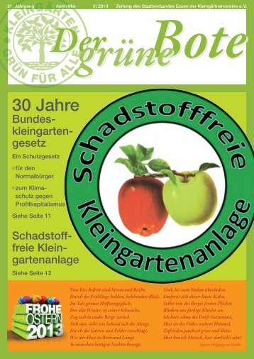 30 Jahre Bundes - Stadtverband Essen der KleingÃ¤rtnervereine e.V.