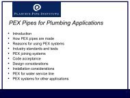 PEX Pipes for Plumbing Applications - Plastics Pipe Institute