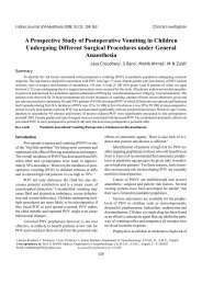 A Prospective Study of Postoperative Vomiting in Children ... - medIND