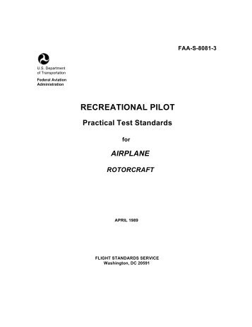 Recreational Pilot Practical Test Standards for ... - Flight Training