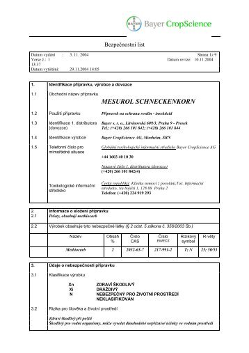 MESUROL SCHNECKENKORN - Novum Czech sro
