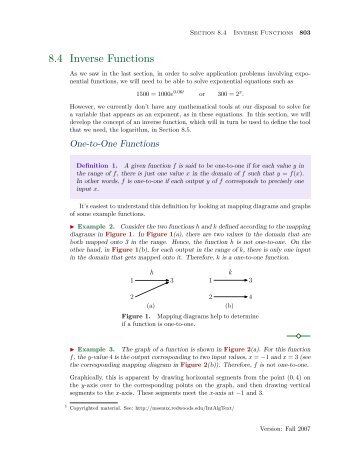 Section 4: Inverse Functions