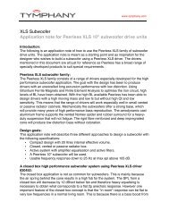 XLS Subwoofer Application note for Peerless XLS 10 ... - Tymphany