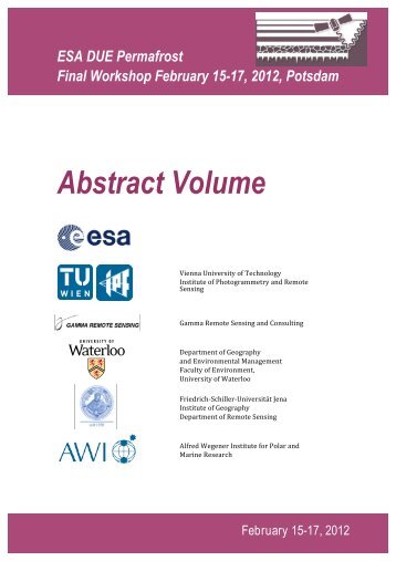 ESA DUE Permafrost Final Workshop February 15-17, 2012 ...