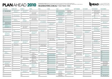 PLAN AHEAD 2010 - Headmasters