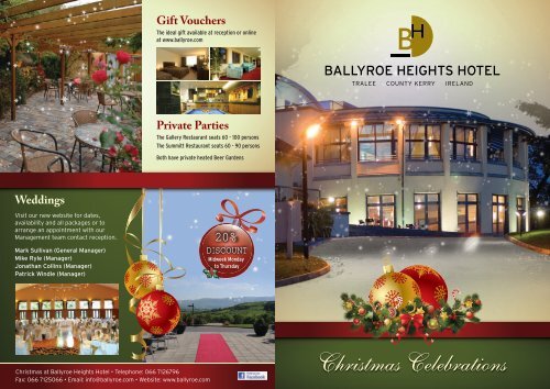 Christmas Celebrations - Ballyroe Heights Hotel