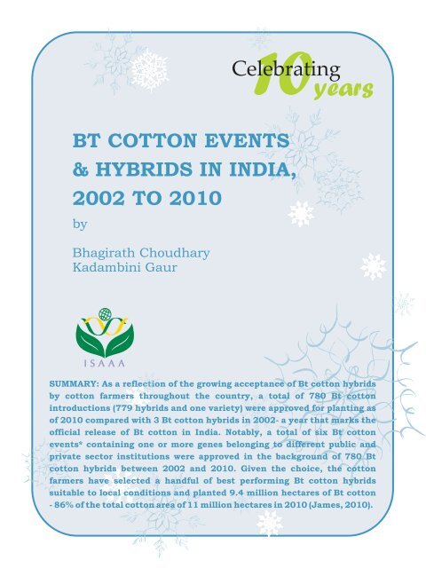 Approval of Events and Bt Cotton Hybrids - isaaa