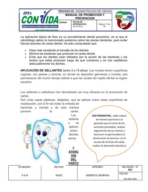 manual de promocion y prevencion manual de promoción ... - Convida