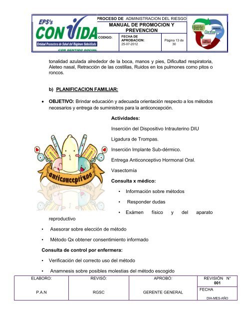 manual de promocion y prevencion manual de promoción ... - Convida