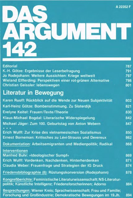 das argument - Berliner Institut für kritische Theorie eV