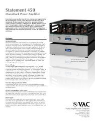 Statement 450 Monoblock Power Amplifier - VAC